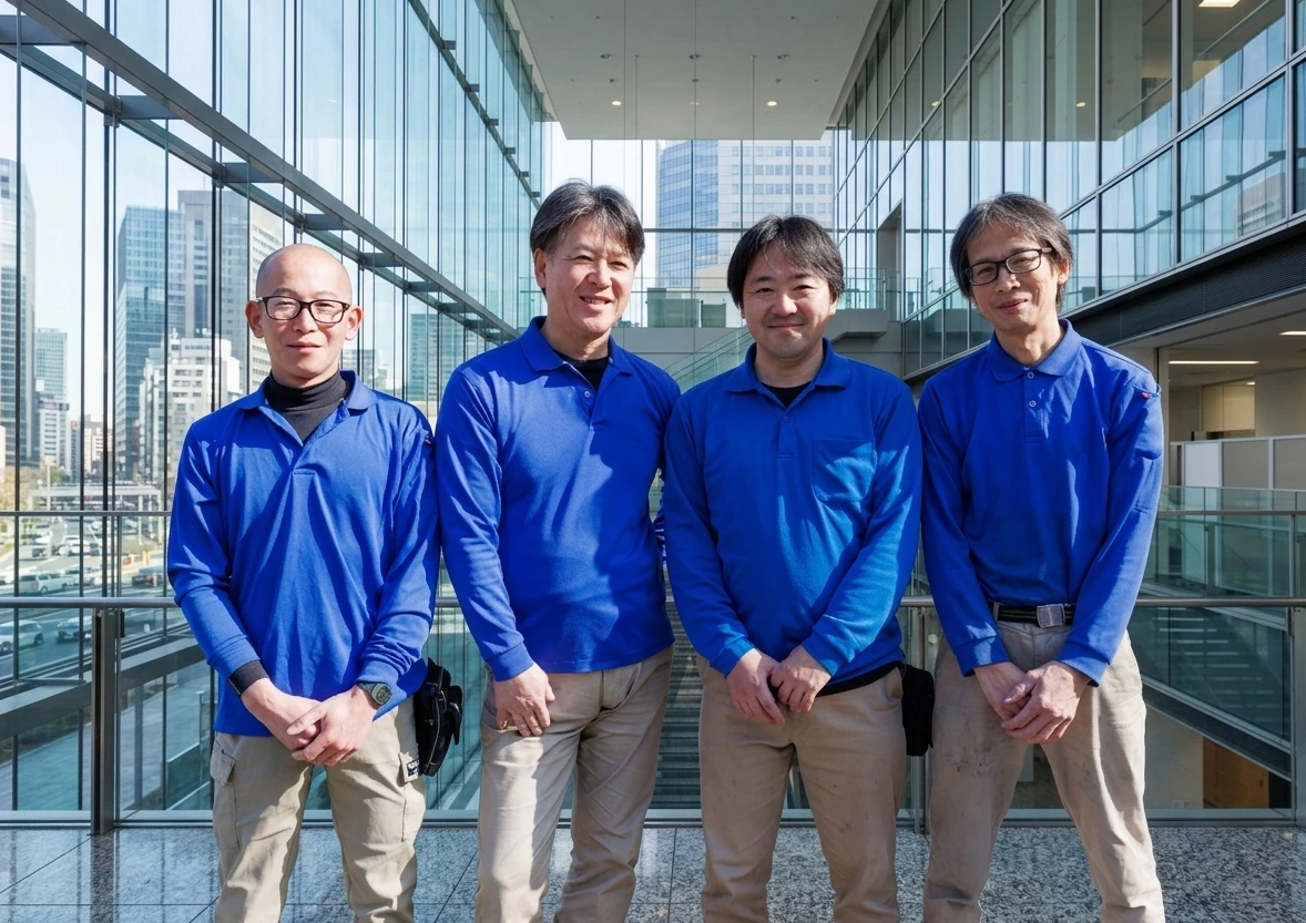ユーズサービスの社員4名の集合写真